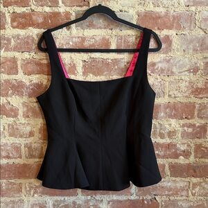 bebe Black and Pink Sleeveless Blouse